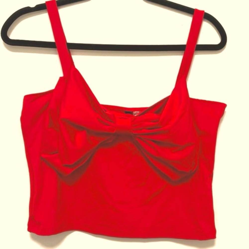 Red Bow Crop Top